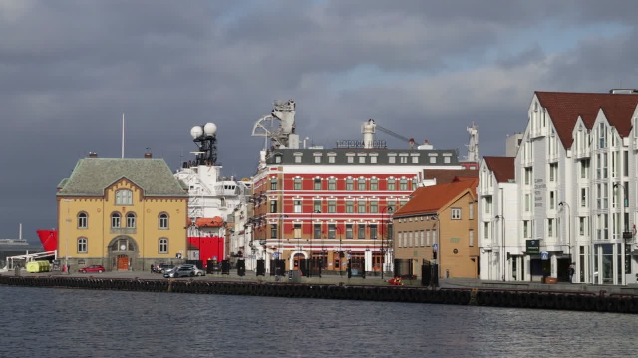Port of of Stavanger Sunday afternoon, old boats in a sleepy harbor
