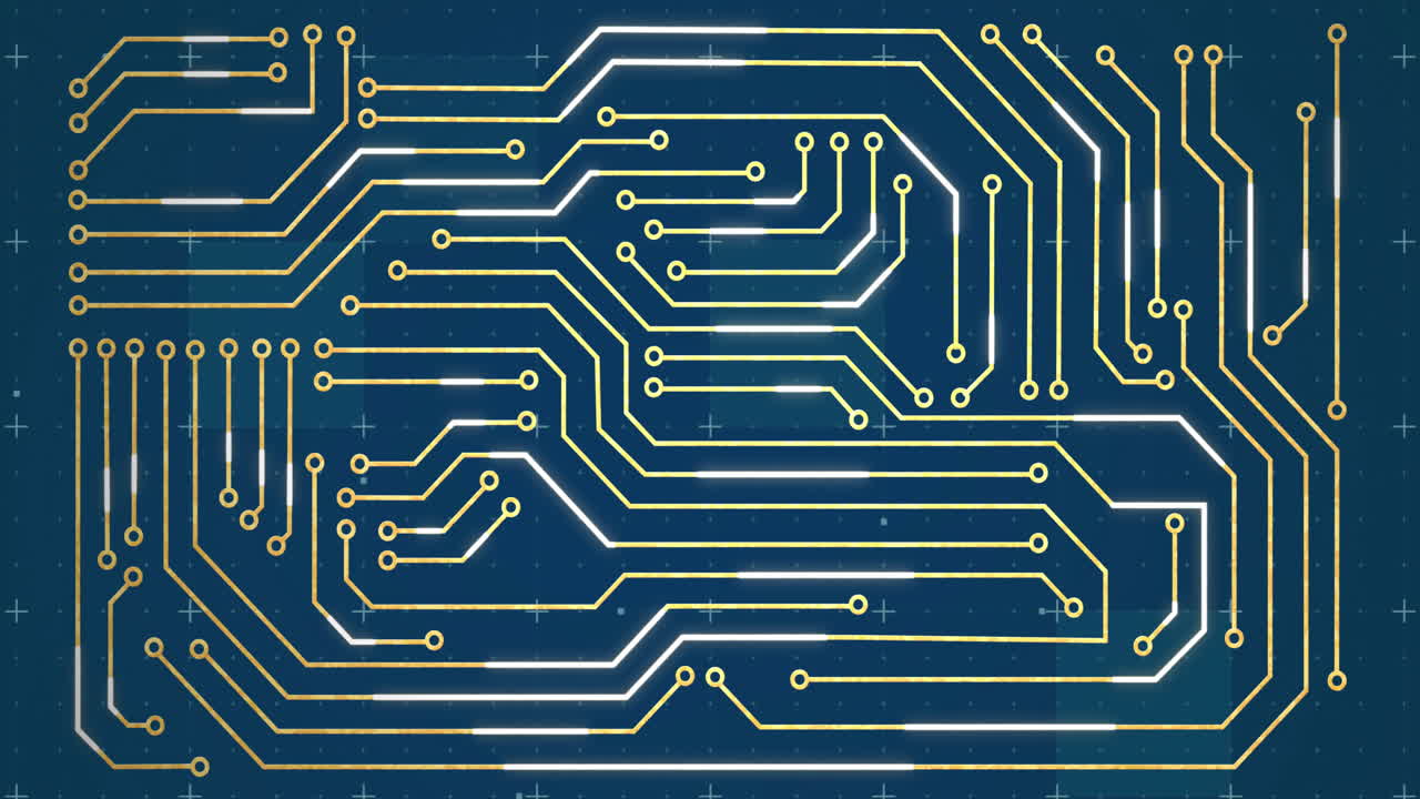 파란색 배경 위의 연결 네트워크의 애니메이션