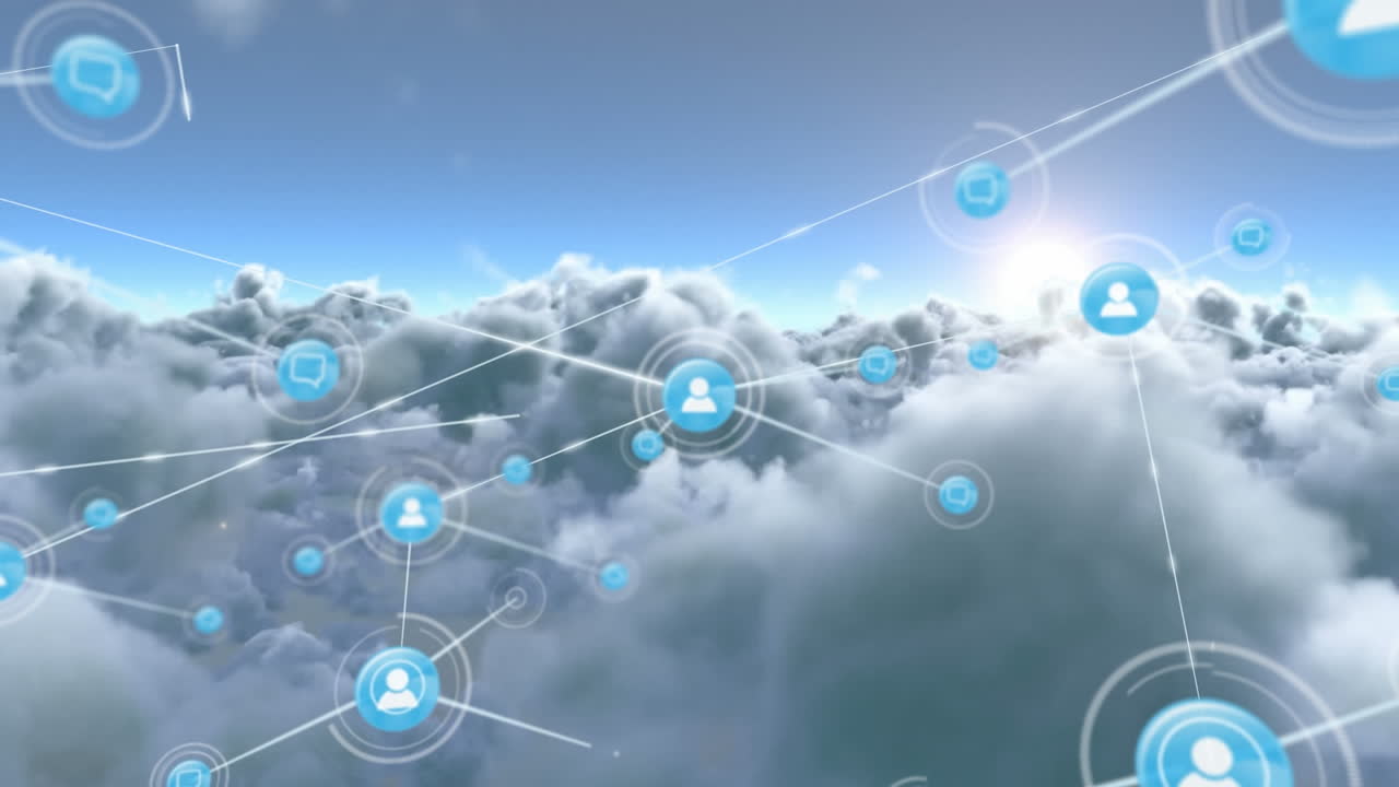 파란 하늘의 구름에 대한 프로필 아이콘 네트워크의 애니메이션