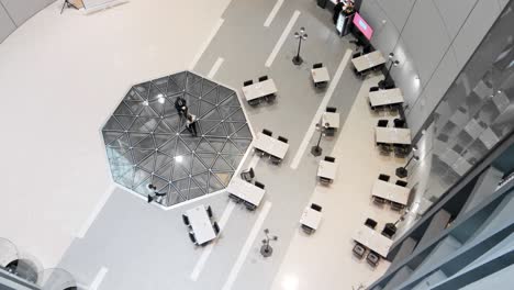 managers meeting in hall of business center