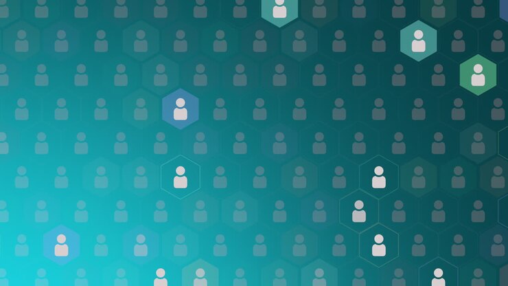 bewegende persoonspictogrammen op eenvoudige netwerkachtergrond 2