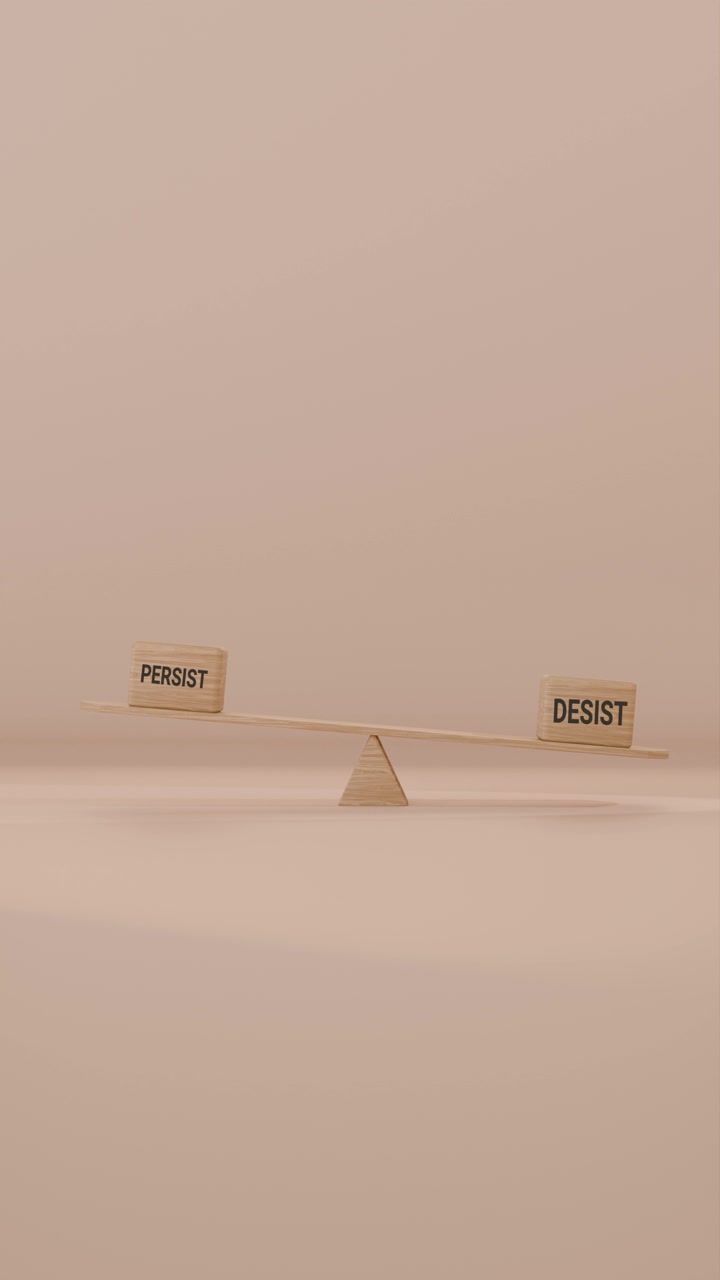 VERITCAL VIDEO OF PERSIST AND DESIST BALANCING ON SEESAW