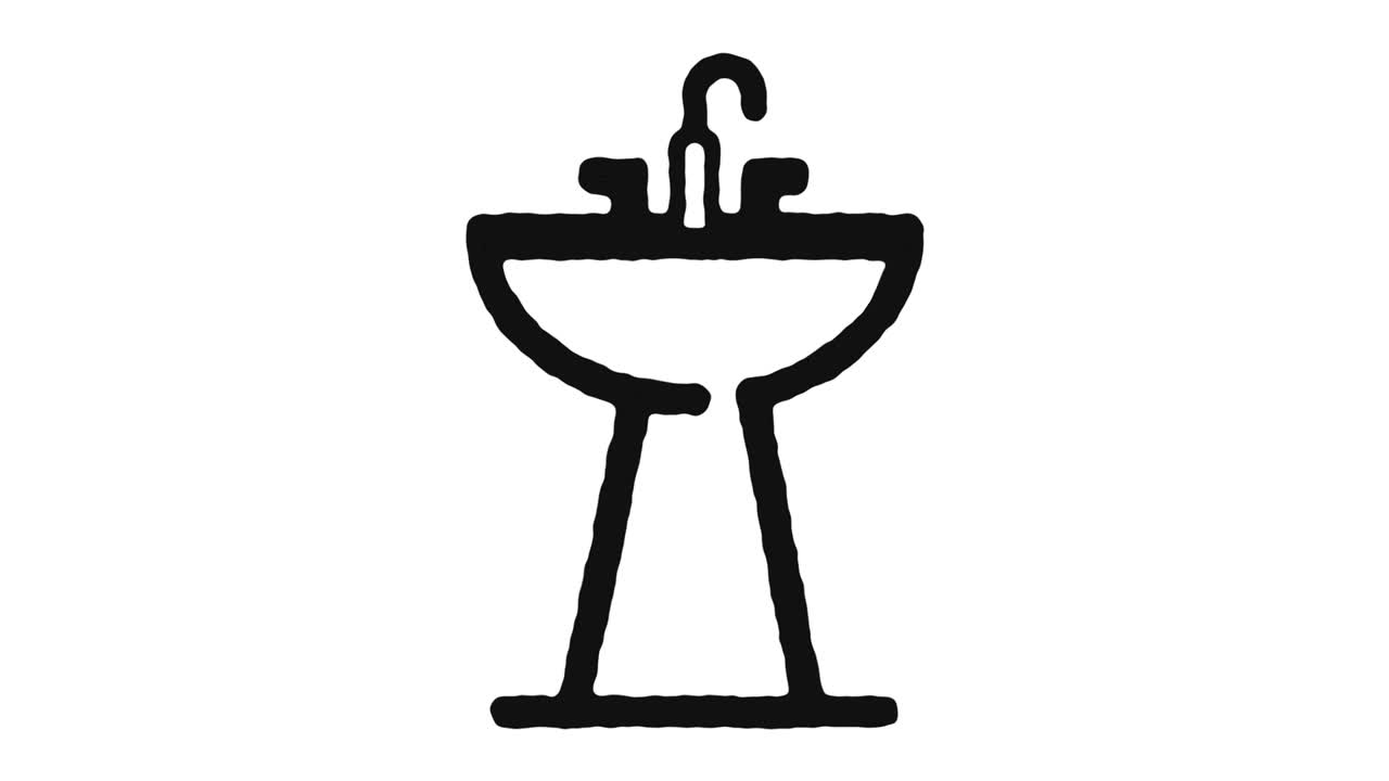 Public Restroom Icon Animation Footage & Alpha Channel