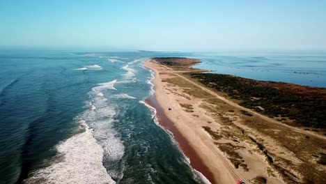 Aerial-Tilt-Up,-Hatteras-Island,-Hatteras-Village-NC,-Hatteras-North-Carolina,-Hatteras-NC