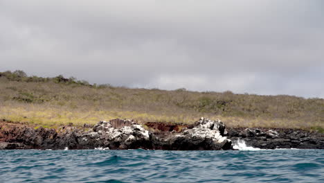 pov boat ride to punta suarez in the galapagos with undulating waves