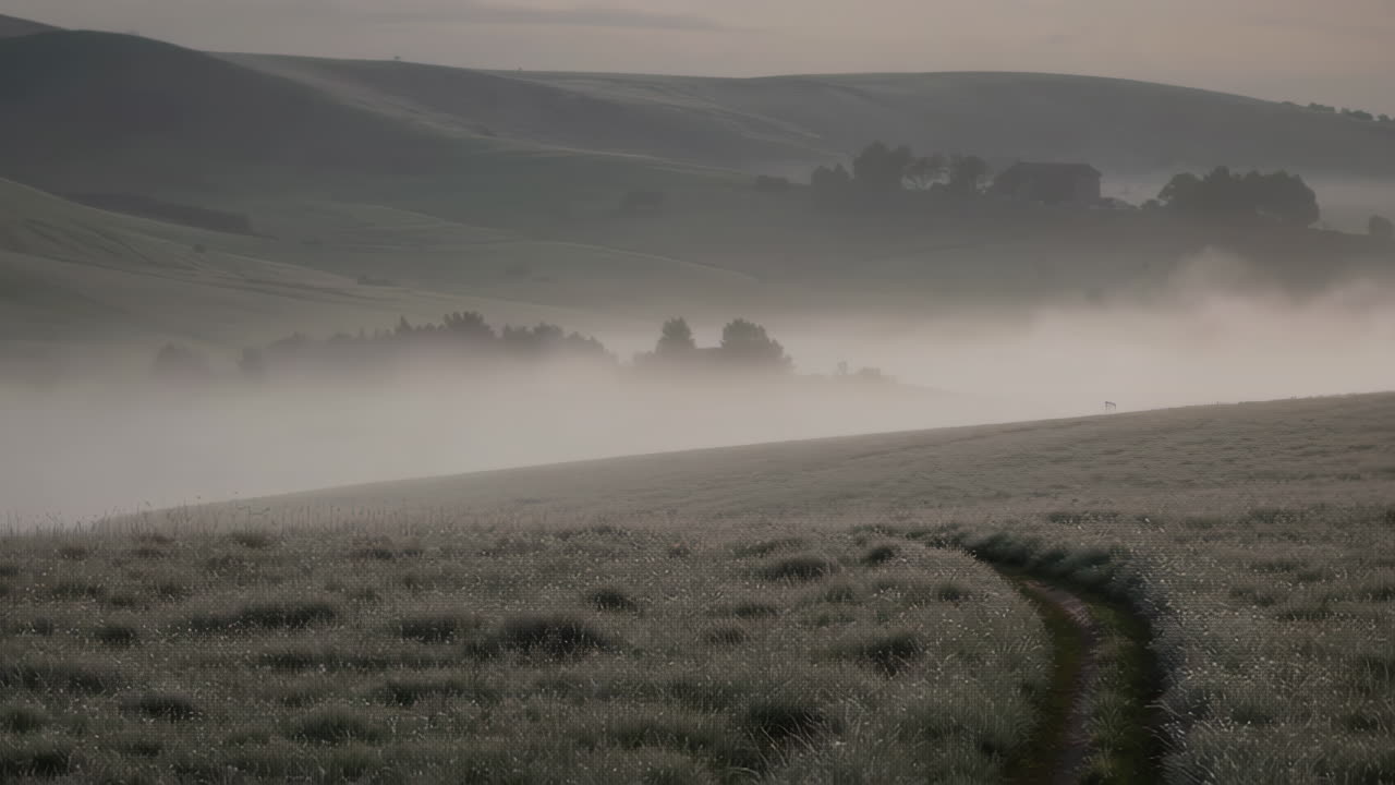 안개가 가득한 아침 풍경