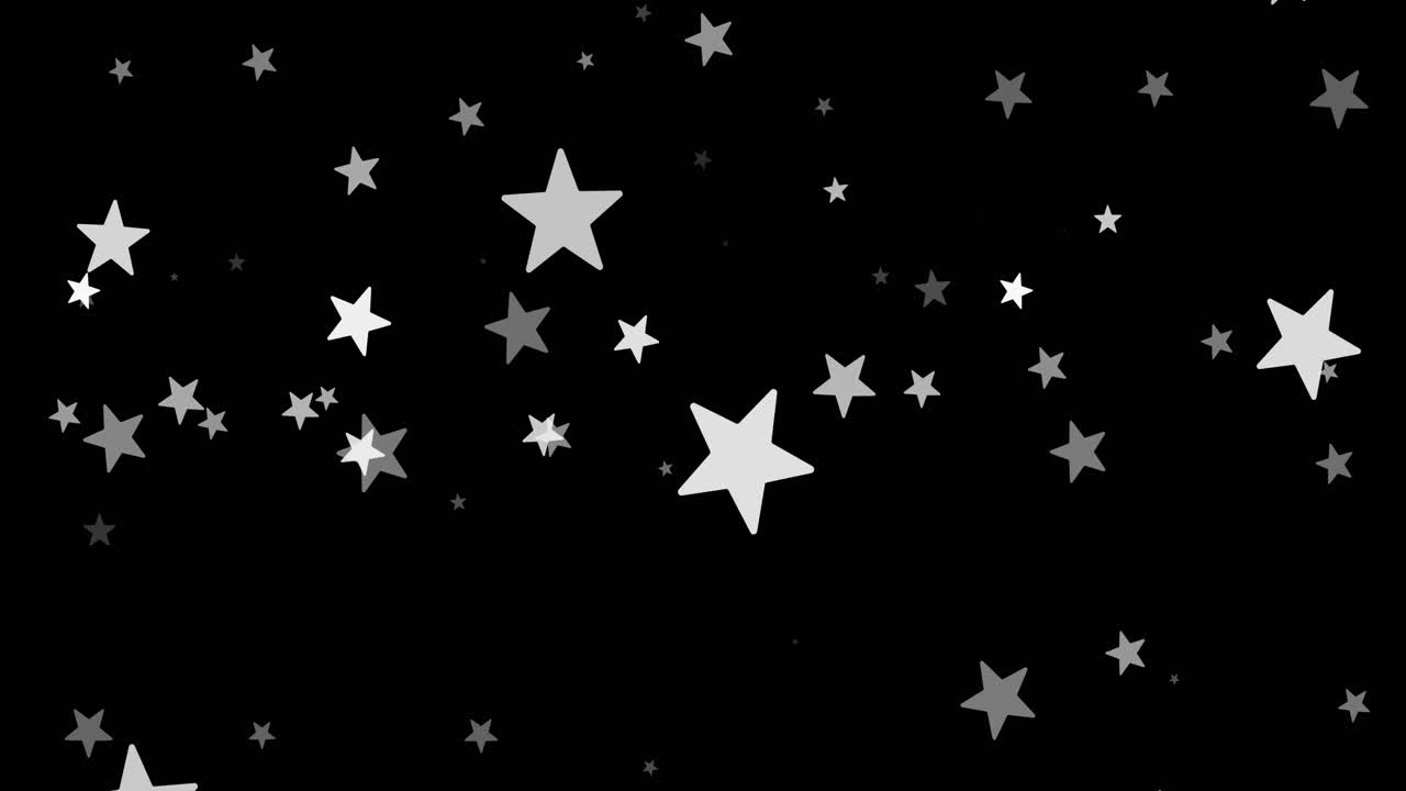animación de estrellas blancas de navidad cayendo sobre un fondo negro