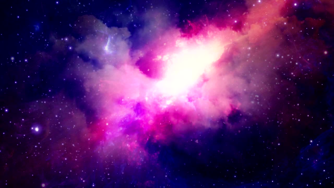 Flying through stellar nebulae and cosmic dust, clusters of cosmic gas and a constellations in deep space. Elements of this video furnished by NASA