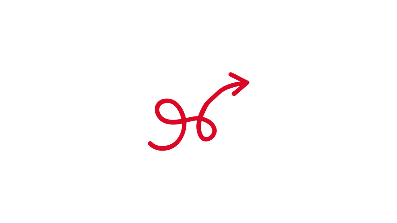 Animated Hand-Drawn Red Arrow Pointing Up Right