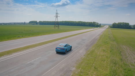 automobile on the road. new technology modern car driving on the highway.