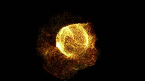 explosion with particles around sphere