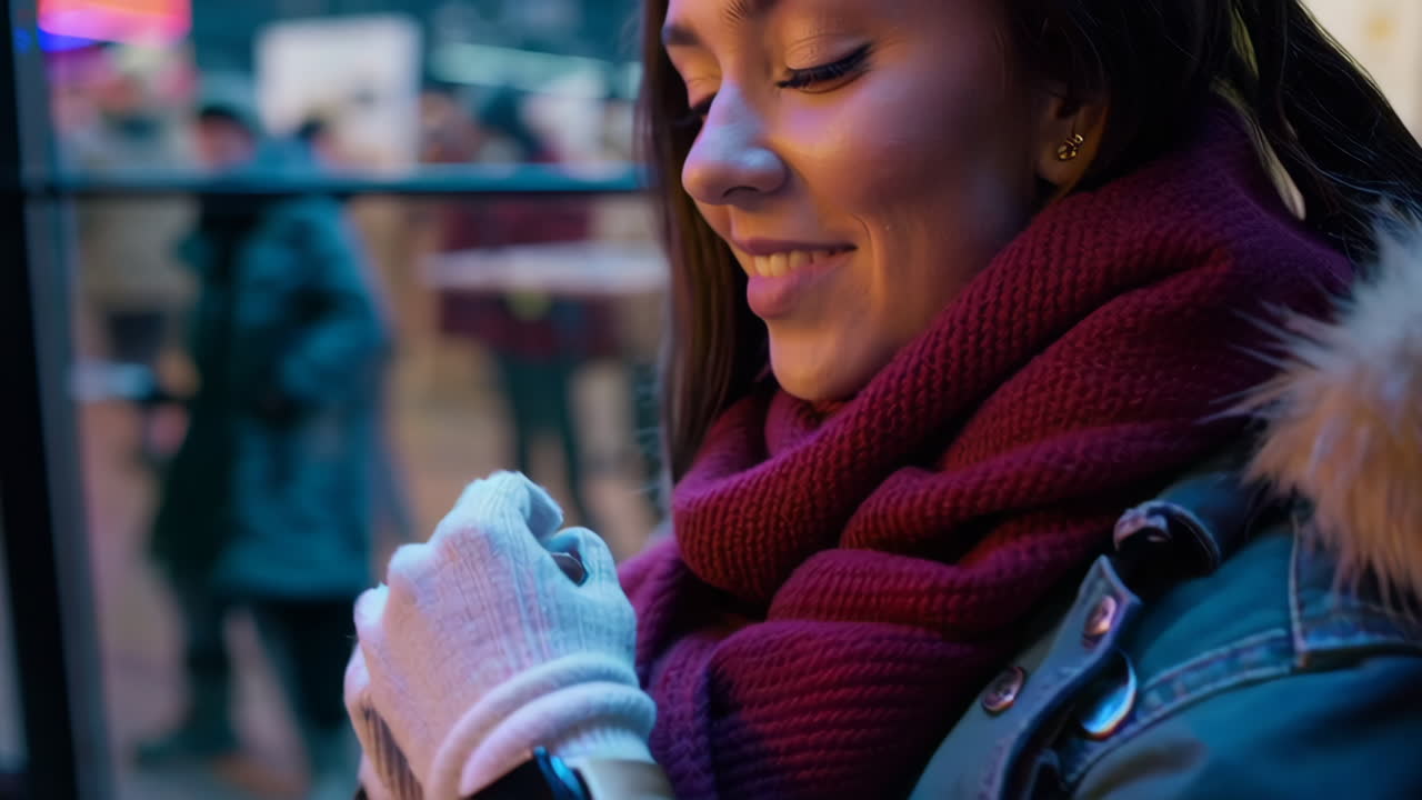 Women enjoying a night out in a city