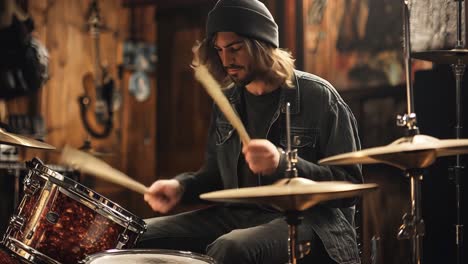 drummer playing a drum set