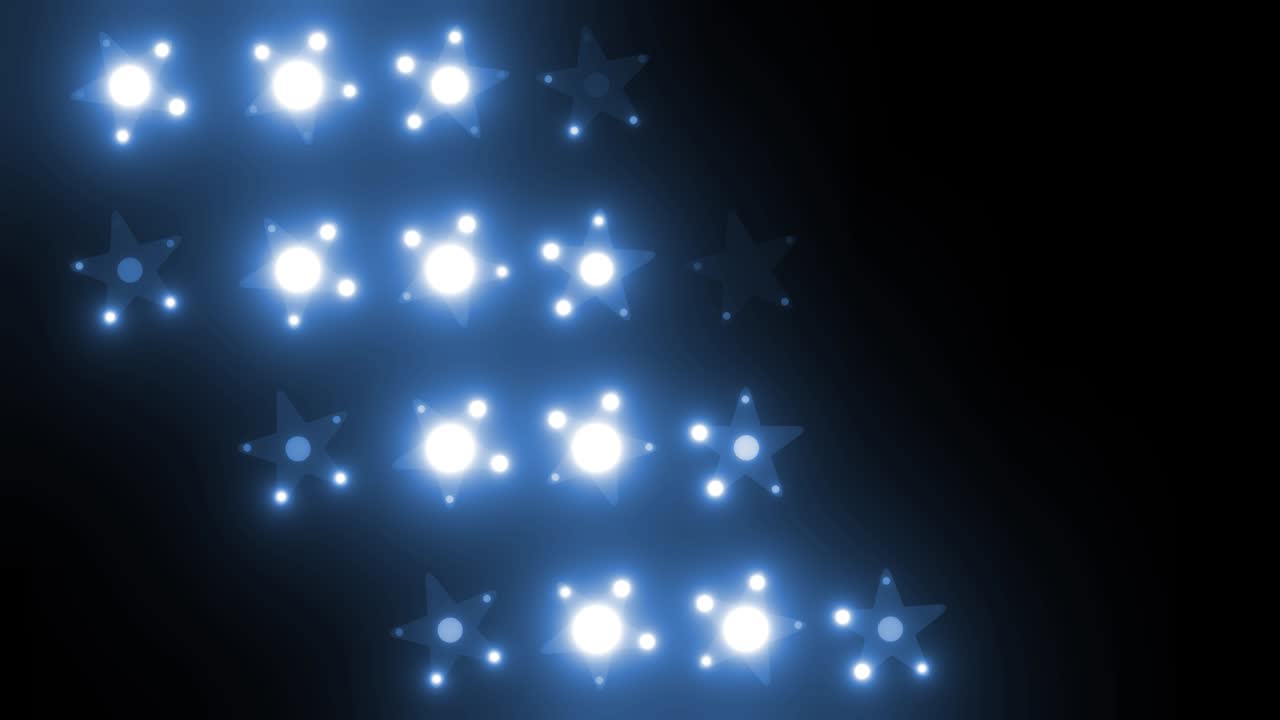estrellas azules brillantes sobre un fondo negro