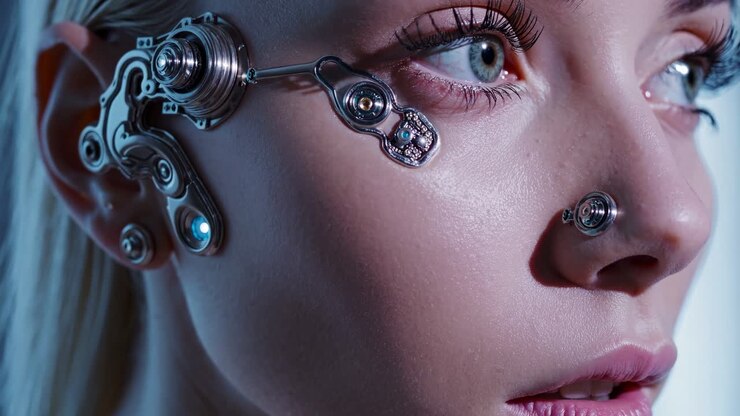 Portrait einer Cyberpunk-Frau