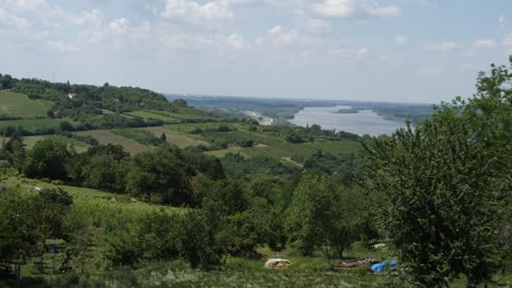 Skyline-over-Danube-and-vineyard-and-fields-Europe-Novi-Sad-Serbia-zoomout