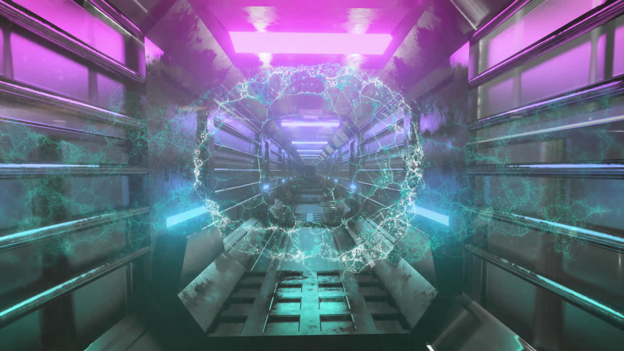 animación del cerebro humano y procesamiento de datos a través del túnel