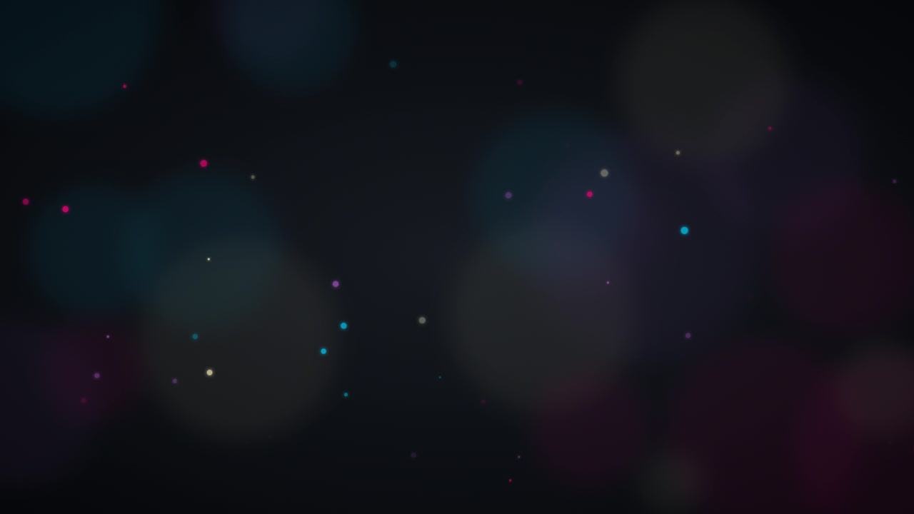 Abstract Background with Floating Colorful Particles and Bokeh Light Effects