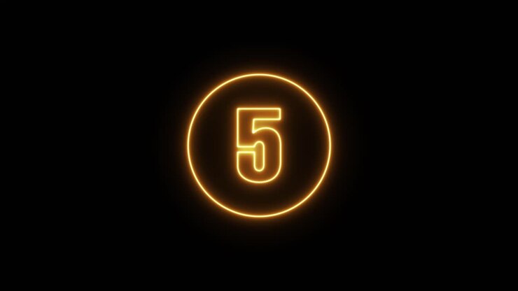 Neon Countdown Numbers