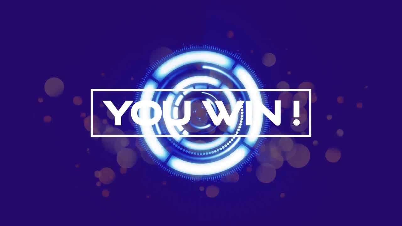 너의 애니메이션은 범위 스캐닝과 파란색 배경의 반점 위에 텍스트를 이길