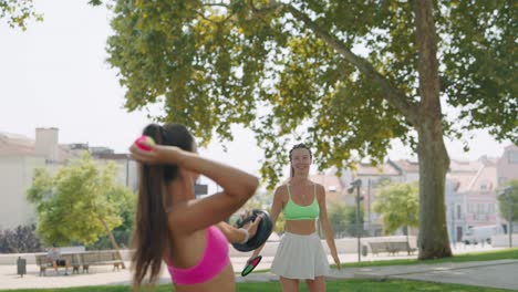 women playing in the park