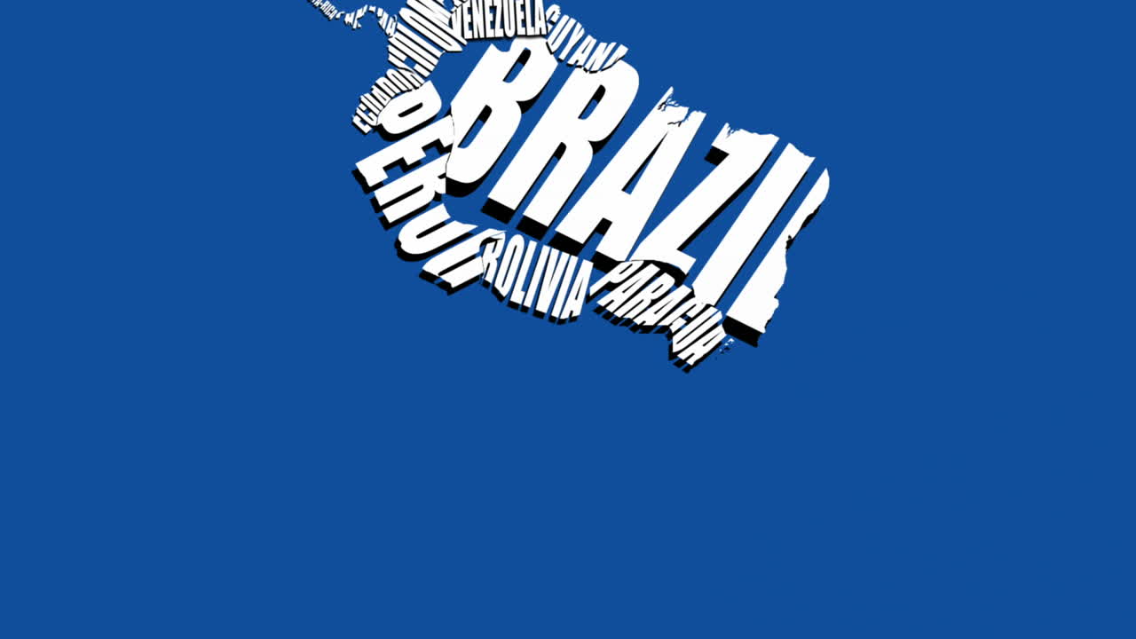 países que forman texto en fondo azul