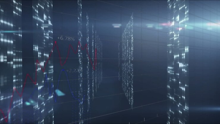 Animation af scanning og databehandling over computerservere
