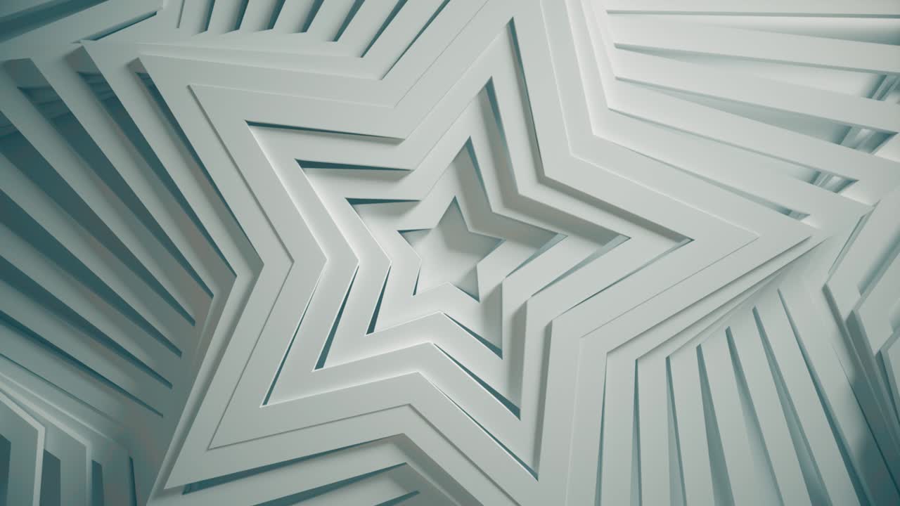 오프 효과와 부드러운 색으로 추상적인 스타 패턴, 색 빈 별의 애니메이션, 비즈니스 프레젠테이션을위한 추상적인 배경, 원활한 루프 4k 3d 렌더링