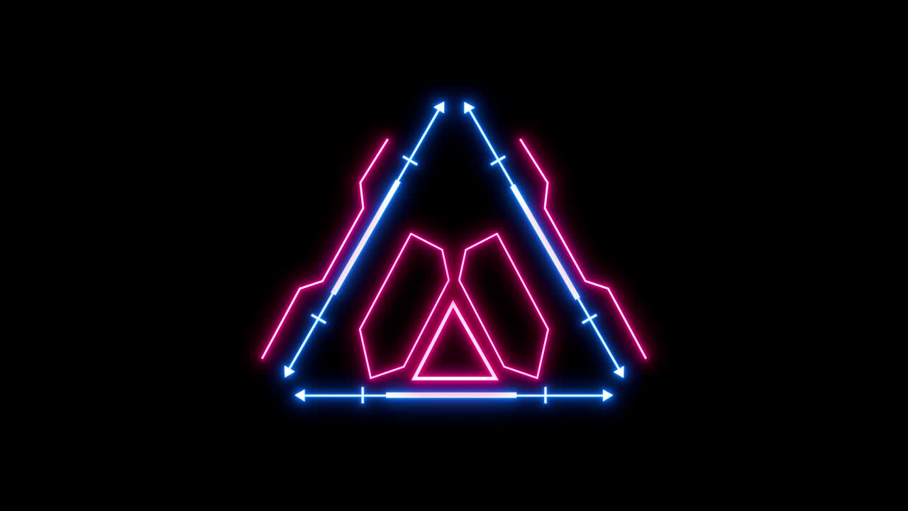 tecnología hud objetivo futurista en fondo negro bucle sin costuras