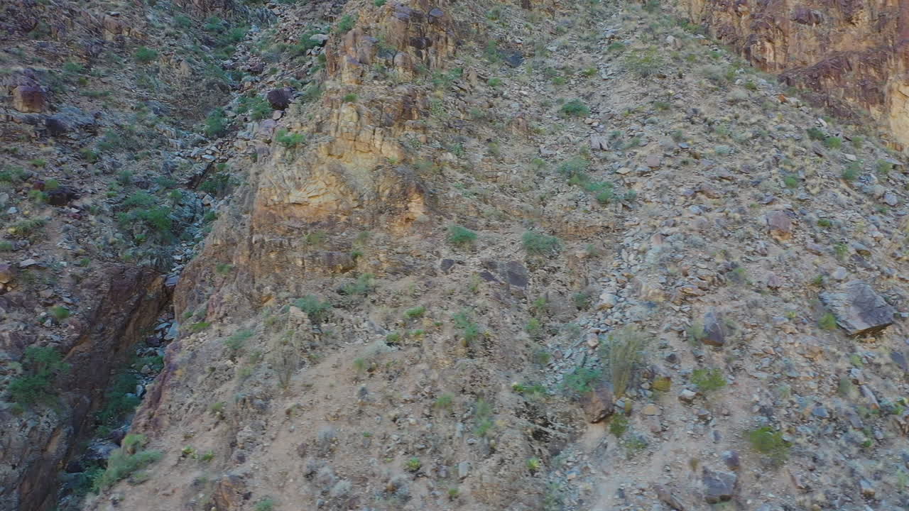 Aerial View of a Steep Rocky Canyon