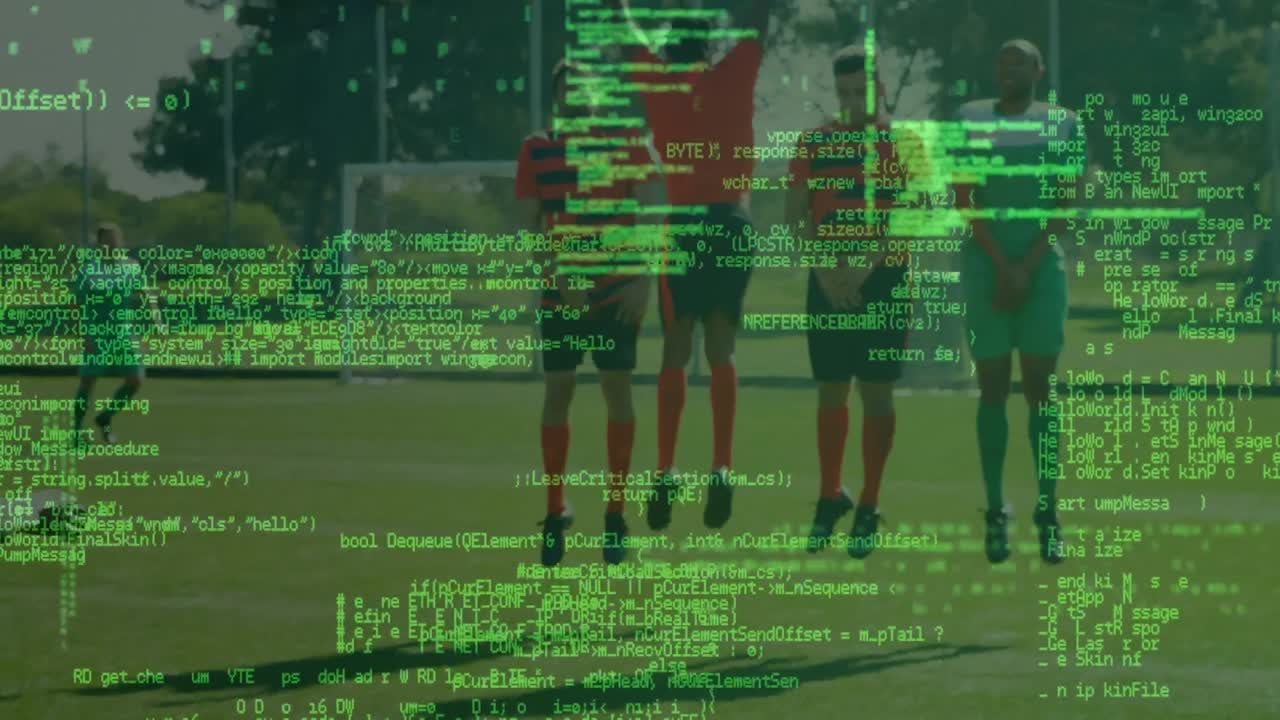 Animation of data processing over diverse male soccer players