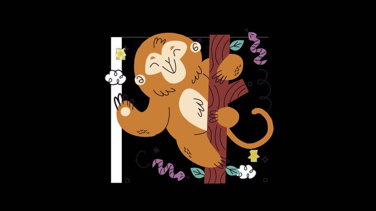 Happy Monkey on a Branch