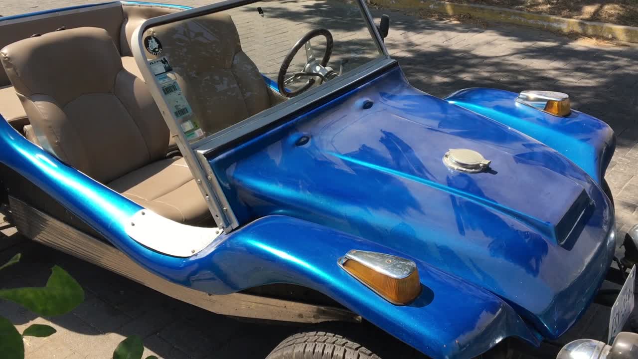 블루  ⁇  버기, 커스 ⁇  오프 로드 4x4 차량, 시내 거리에 주차