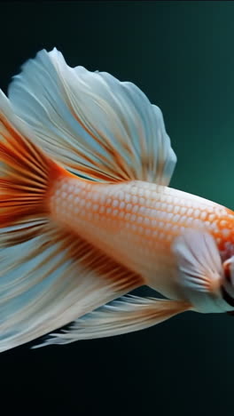 goldfish swimming gracefully in water. a goldfish swims elegantly in clear water, showcasing its vibrant colors and flowing fins in a tranquil environment.