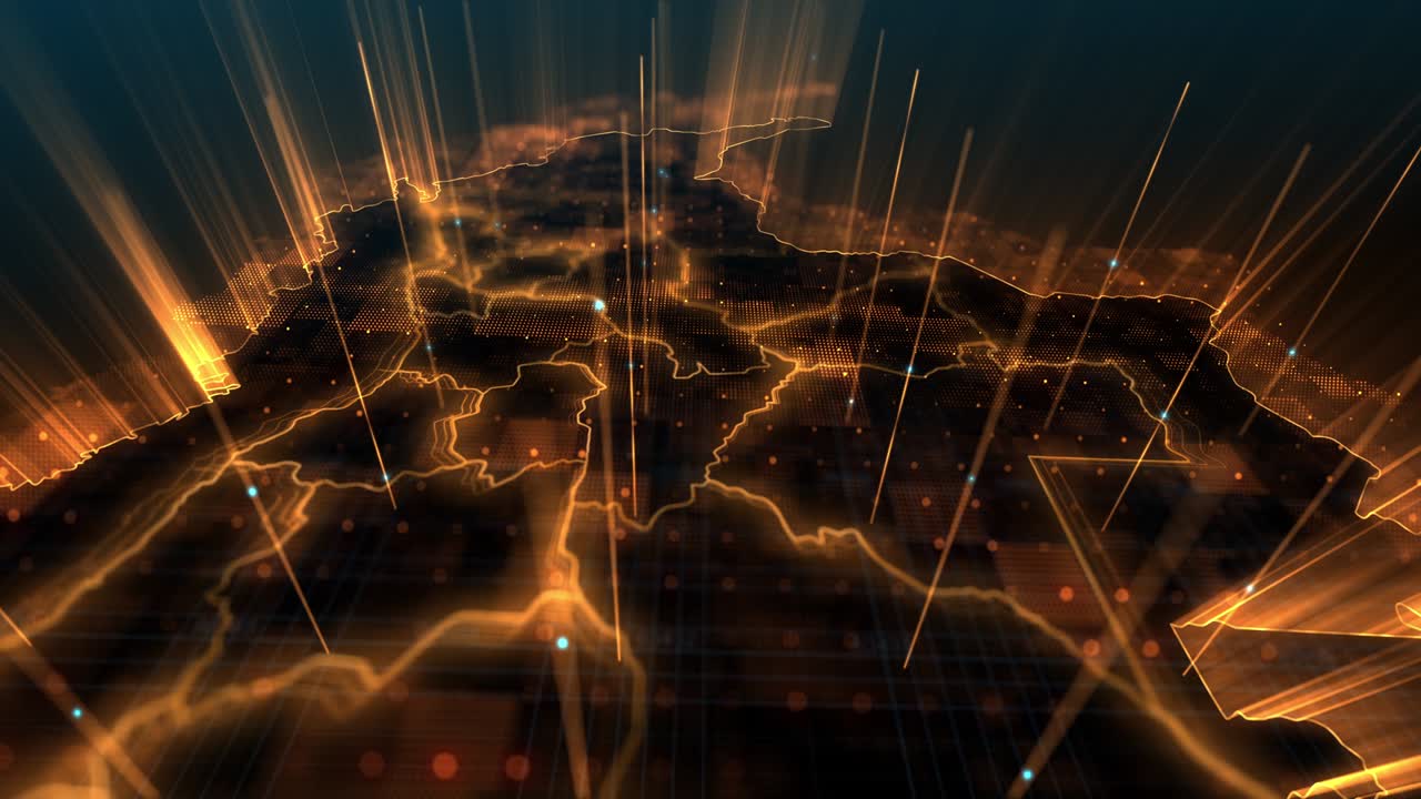 4k animated Colombia map.