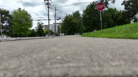 Drone-taking-off-from-a-sidestreet-sidewalk