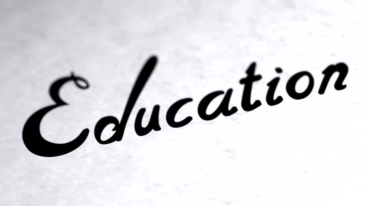 "Education" on the page. Looping footage has 4K resolution.