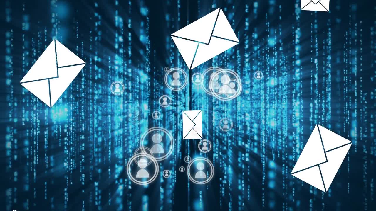 mensajería, comunidad en línea y lluvia de matriz