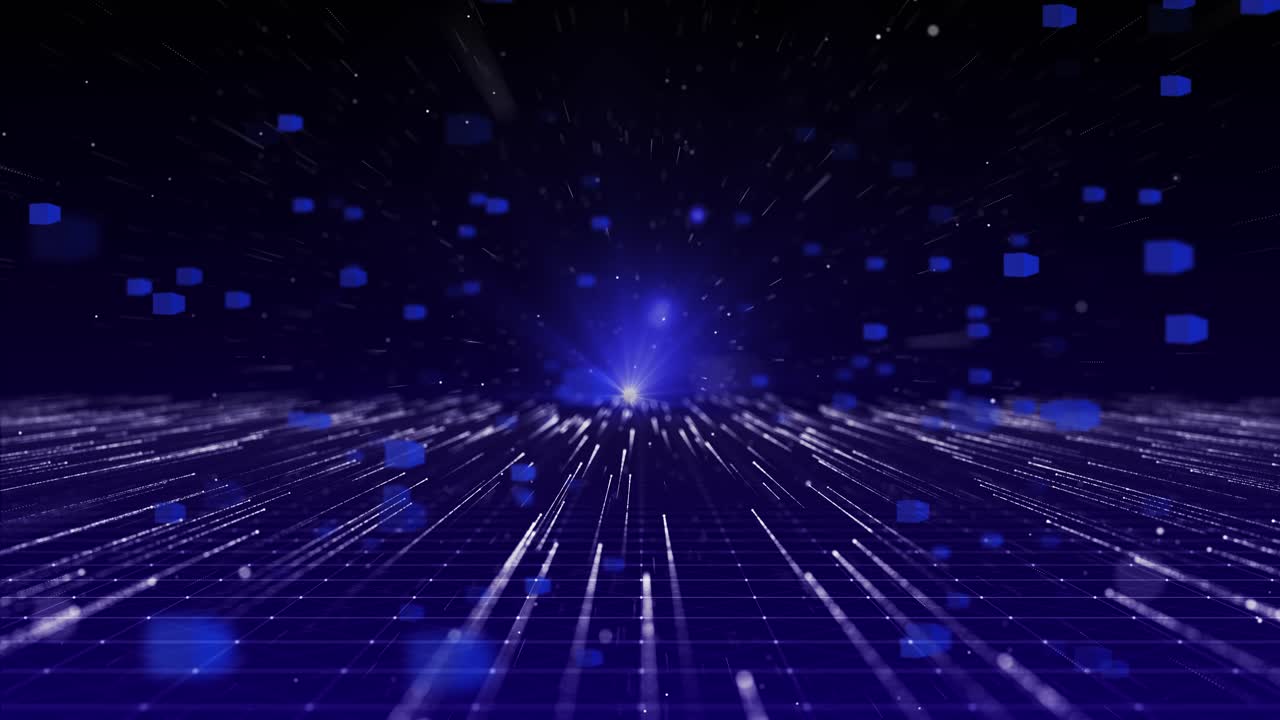 Pixels data wave particle wave big wave flow tech background dots digital hitech concept 5g