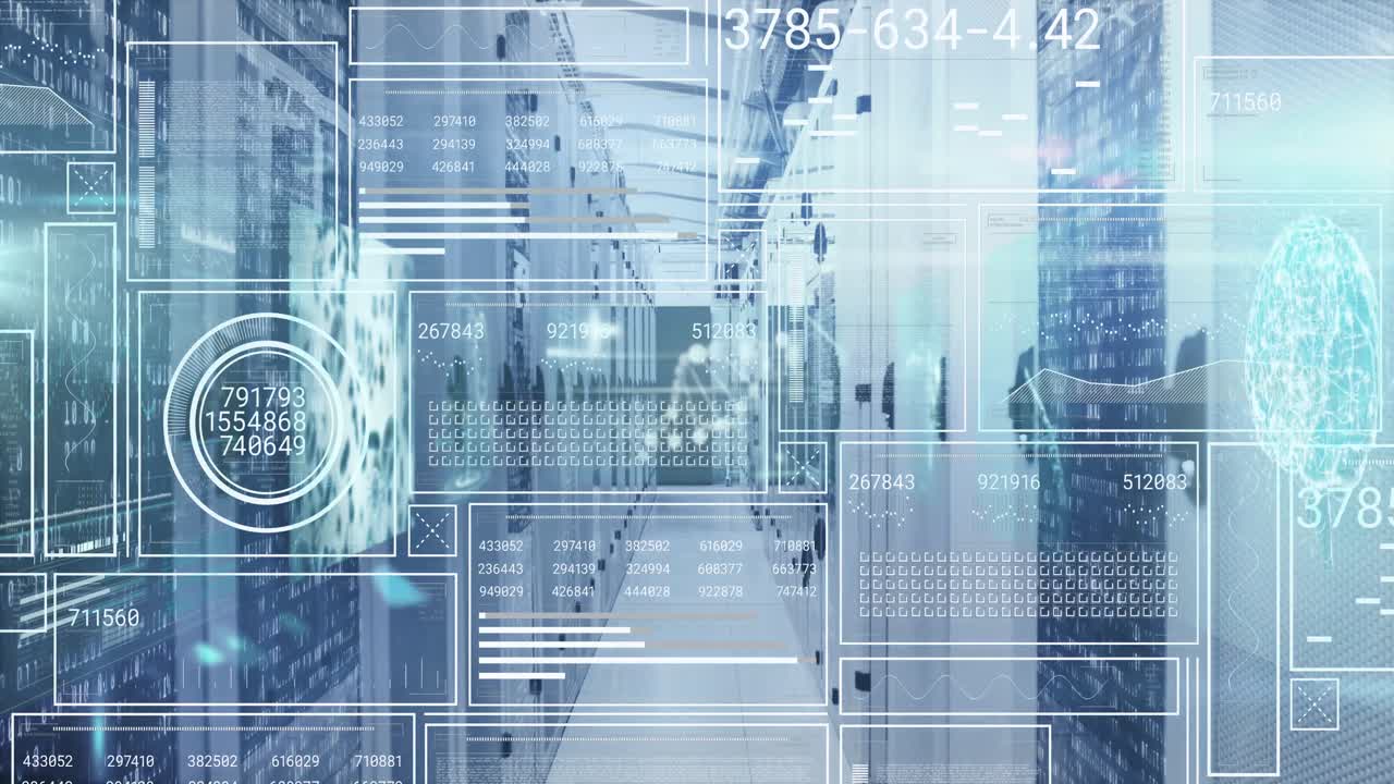 Animation of data processing over computer servers
