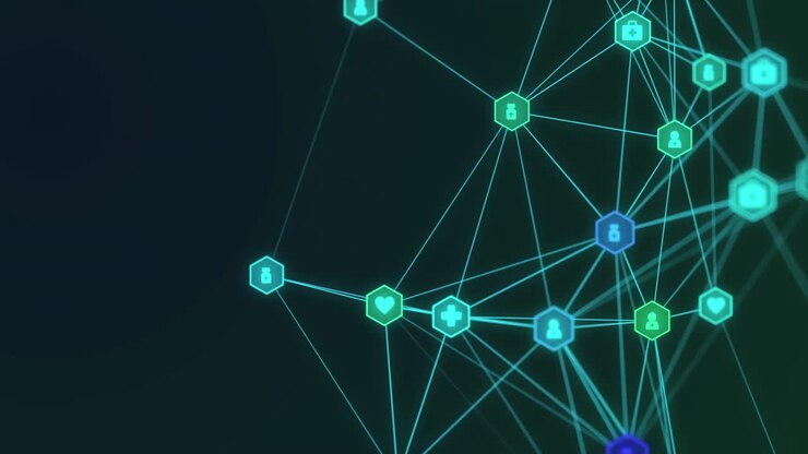 Animation of globe of network of connections with icons