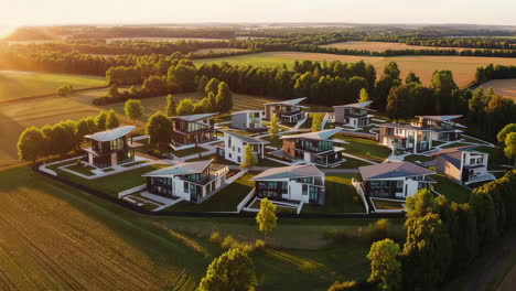 modern luxury homes in a scenic landscape
