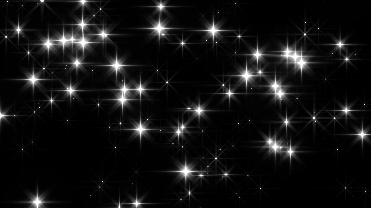Stelle bianche scintillanti animate su sfondo nero