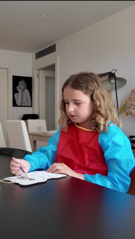 child painting at home