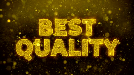 best quality text on golden glitter shine particles animation.