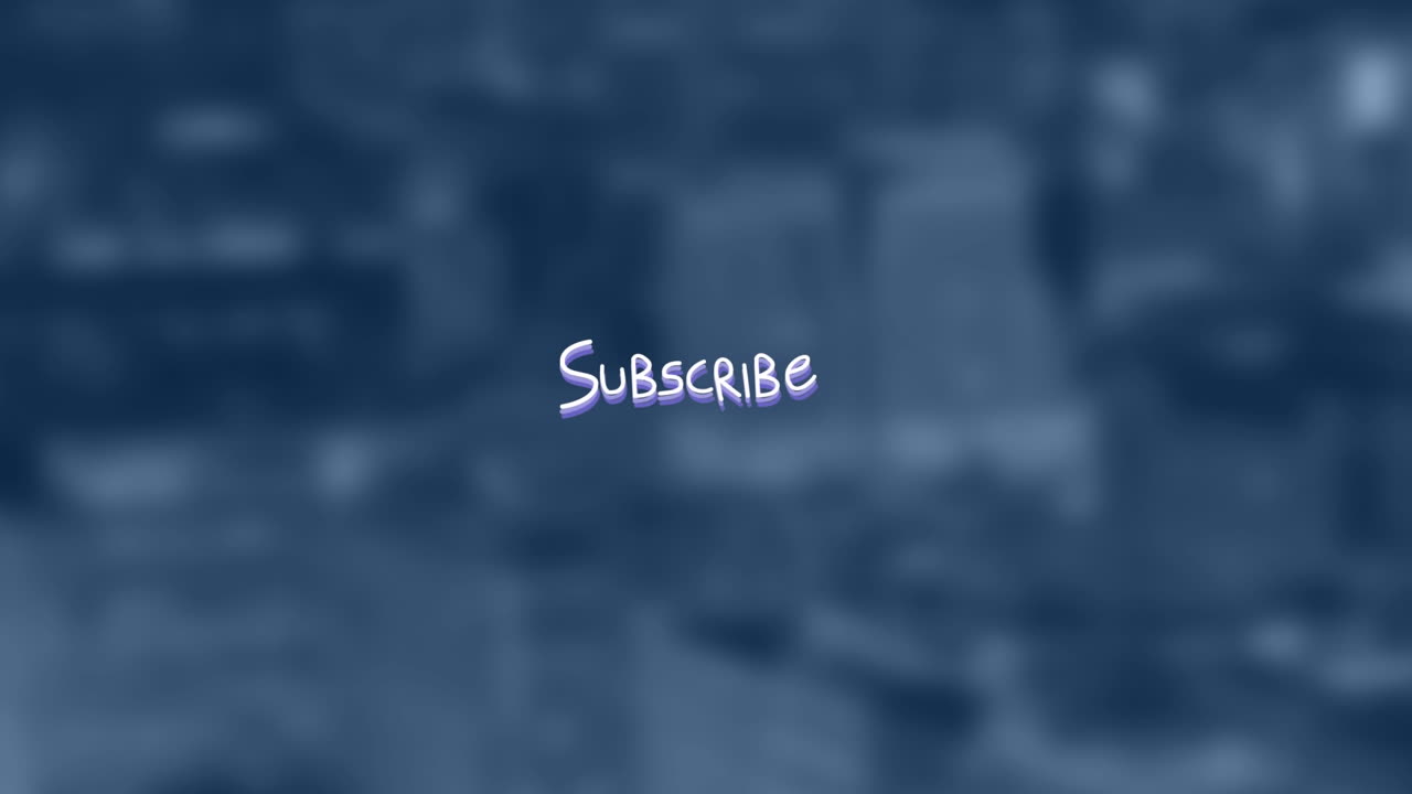 animación del texto de suscripción sobre un fondo borroso