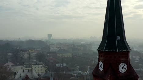 ostrava dolní vítkovice - industrial city with grey foggy sky and climate in czech republic