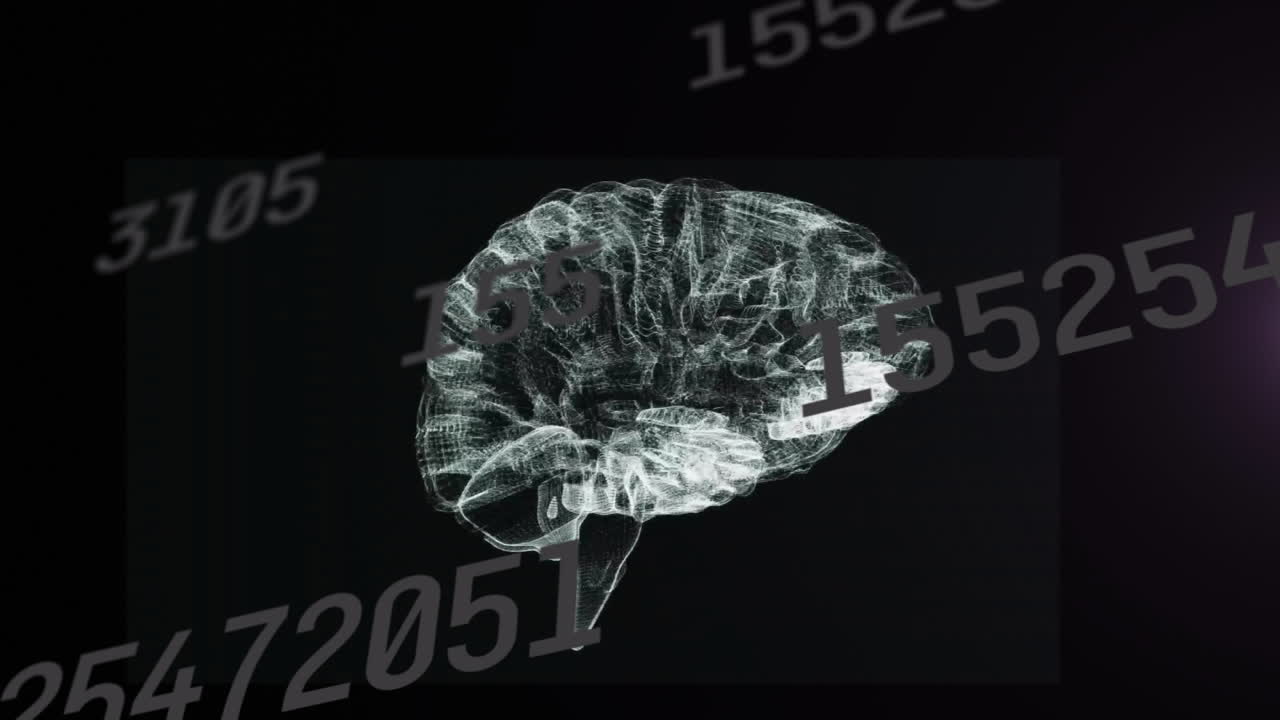 Animation of data processing over digital brain