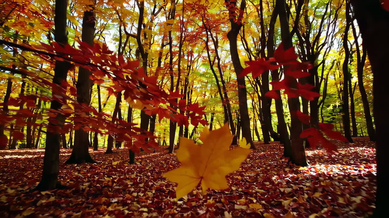 Autumn Forest with Vibrant Fall Foliage