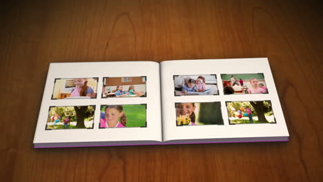 violet book with children